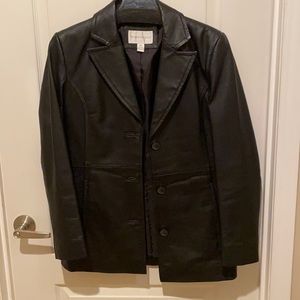 Worthington 100% Leather Jacket Size Small w/2 Front Pockets & Inner Lining